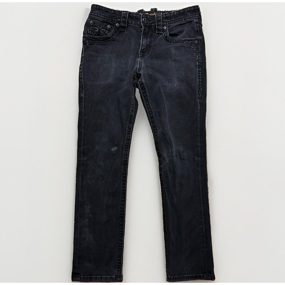 Rock Revival Arther Alt Straight Mens Jeans Size 32x30 Black Distressed Buckle